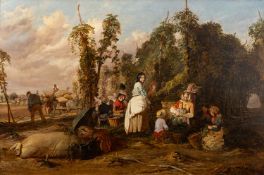 Thomas George Cooper (British, 1836-1901) - The Hop Pickers - Oil on canvas - 59.5 x 90cm, 74.