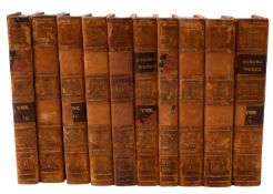 BYRON, George Gordon. 10 vols. uniformly bound, comprising: The Works, in 6 vols.