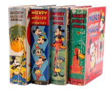 MICKEY MOUSE ANNUALS. A group of four annuals, for 1936, 1937, 1938, 1939, London: Dean & Son Ltd.