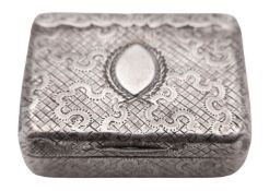 A George III silver vinaigrette, rounded rectangular form,