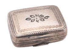 A William IV small silver vinaigrette, rounded rectangular form,
