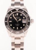 Davosa a gentleman's stainless-steel wristwatch the round black dial having Tritium round numerals,