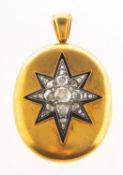 A Victorian diamond and enamel locket,
