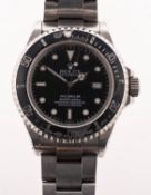 Rolex Sea-Dweller a gentleman's Oyster Perpetual stainless-steel wristwatch the black dial having