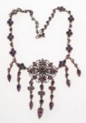 An antique chandelier necklace, Georgian or possibly early Victorian,