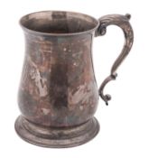 A George II silver baluster mug,