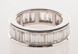 An impressive 5.76 carats diamond full eternity ring,