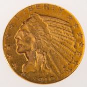 United States of America: Gold 5 Dollars coin, 1910, Indian Head, reverse.