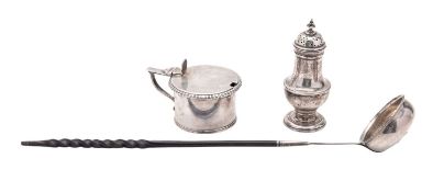 A George III silver mustard pot, of squat circular form,