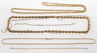A mixed group of chains, (some broken),