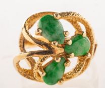 An openwork jade ring,