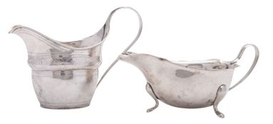 An early 20th century North Country provincial silver milk jug, oval form,