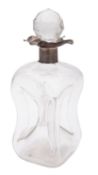 An Edwardian silver mounted clear cut-glass 