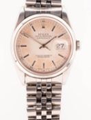 Rolex Oyster Perpetual Datejust gentleman's wristwatch the silvered dial having raised baton