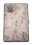 A 20th century silver cigarette case, rounded rectangular form,