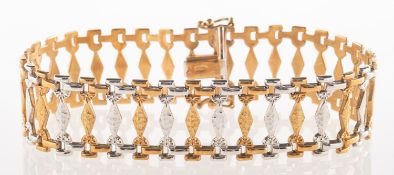 A 9ct yellow and white gold bracelet,