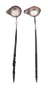 A George III silver toddy ladle, with a navette-shaped bowl,