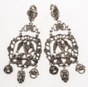 A pair of Renaissance Revival chandelier earrings, (possibly late 19th to early 20th century),