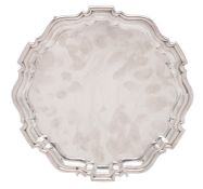 An Elizabeth II silver salver, of shaped circular outline,