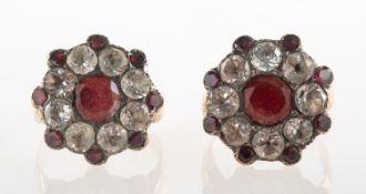 A pair of Georgian foil backed paste stone dress rings,
