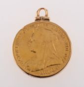 A Victorian full sovereign locket,