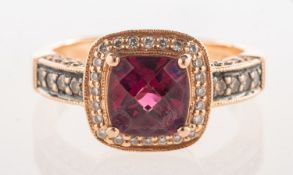 Le Vian, A 14ct rose gold rhodolite garnet and diamond ring,