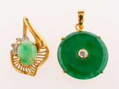 Two jade pendants,