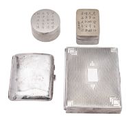 A George V silver cigarette case, rounded rectangular form with a curved body,