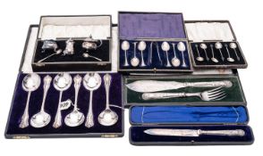 Six various cased sets,