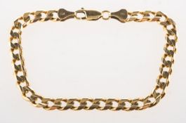A curb link bracelet, with lobster catch, marked 14k, Midas to end caps, length approx. 19.5cm, 16.