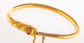 A Victorian serpent head bracelet,