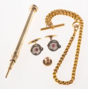 A mixed group of antique jewellery and a S. Mordan & Co pencil,