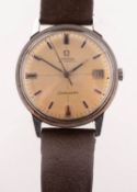 Omega Seamaster a gentleman's stainless-steel wristwatch the silvered dial having raised baton