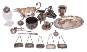A mixed lot of silver & silver plated wares,