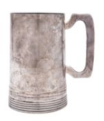 An Edwardian silver mug, of tapering circular form,