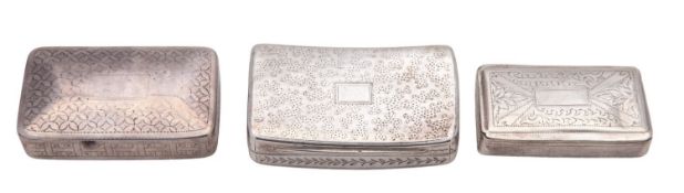 A George III silver snuff box, of rounded rectangular form,