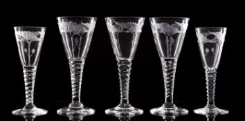 A part suite of drinking glasses the con