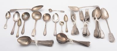 A pair of George III silver tablespoons,