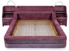 A purple faux suede covered board double