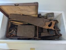 A collection of workshop tools. Includin