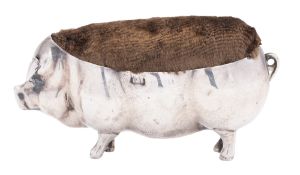 An early 20th century novelty silver pin