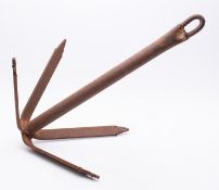 A 20th century cast iron grapnel anchor,
