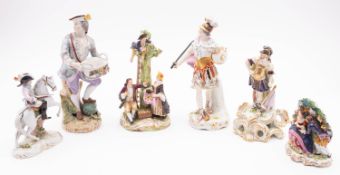 A group of six Continental porcelain fig