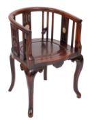 A Chinese Hua Li wood armchair, of tub-s