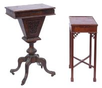 A Victorian walnut combined games, writi