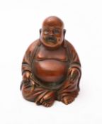 A small Japanese patinated bronze figure