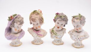 A set of four Samson porcelain busts of