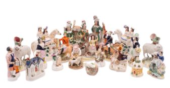 A mixed lot of Victorian Staffordshire p