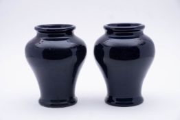 A pair of Royal Doulton cobalt blue glaz