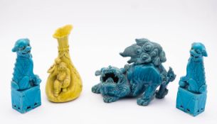 A Chinese turquoise-glazed model of a Bu